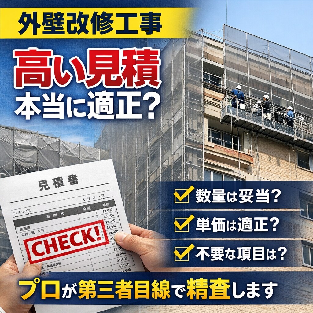 外壁改修工事の見積を第三者が精査します 現役現場監督が適正に見積金額を査定します！ イメージ1