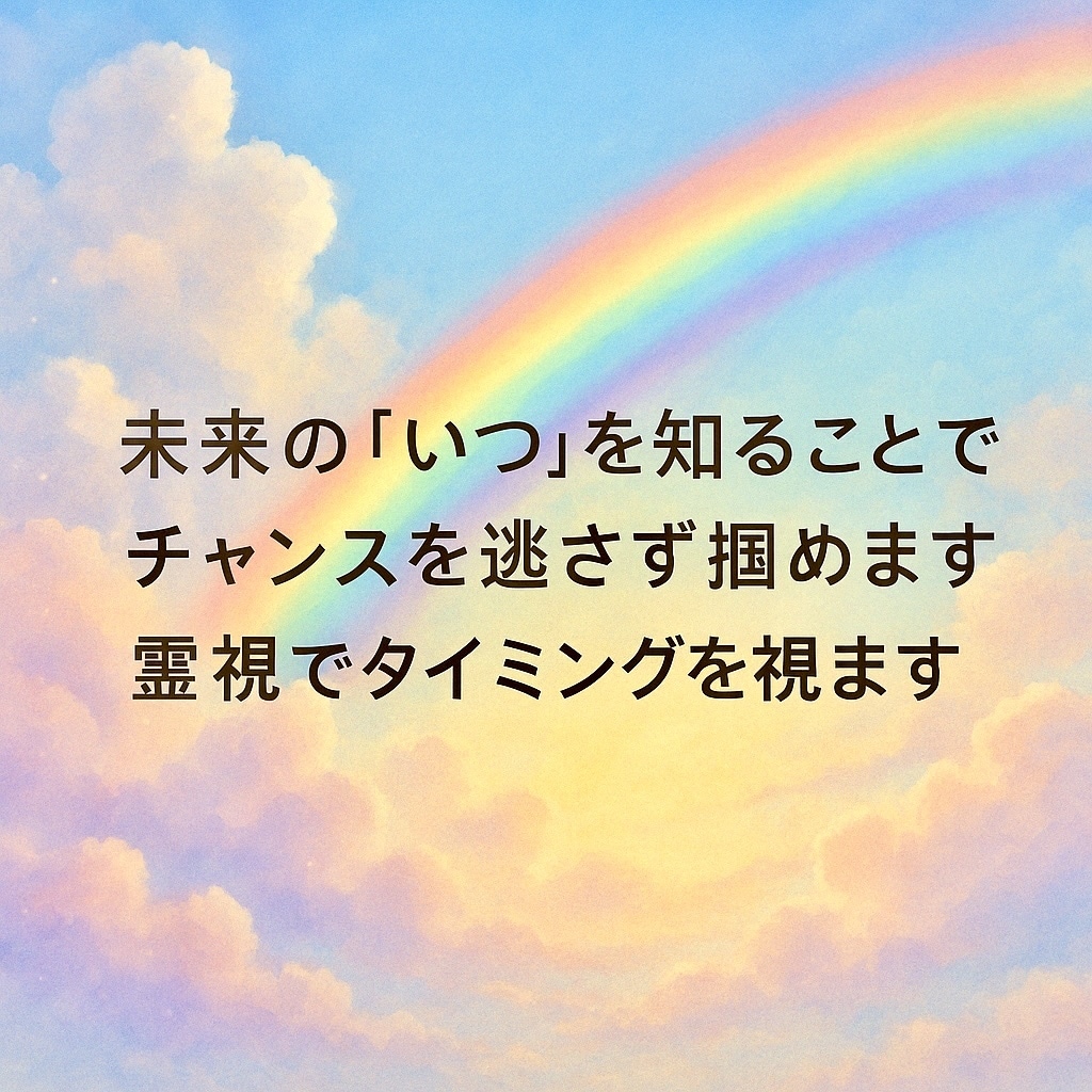 時期鑑定:未来の「いつ？」を霊視で占います 未来の時期を視ます。タイミングを知り賢く立回ると変わります。 イメージ2