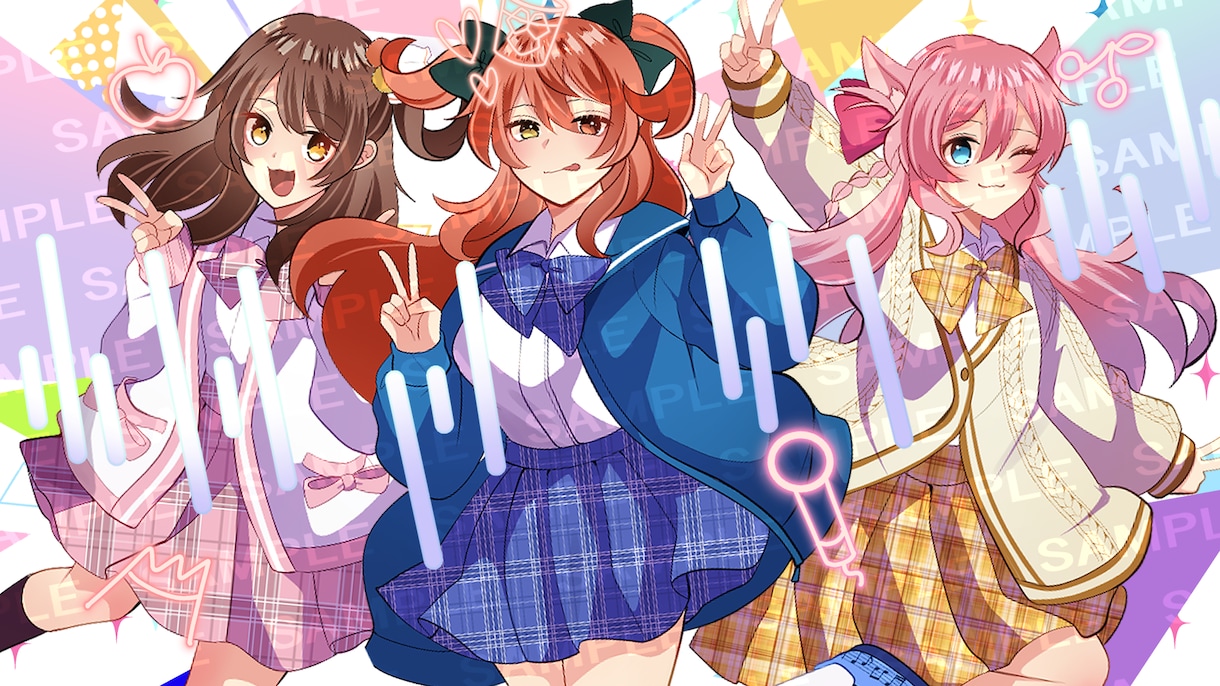 商用利用＋オマケ付き♪ヘッダーやサムネを描きます SNSやYouTubeなどで使用できるイラストを描きます イメージ8