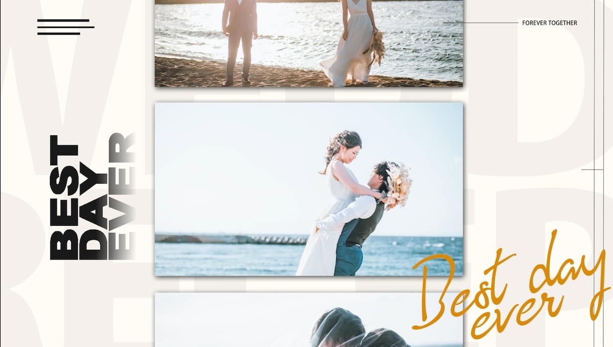 シンプルおしゃれな結婚オープニングムービー作ります 特別価格にてサンプルモデル様募集中！ イメージ2