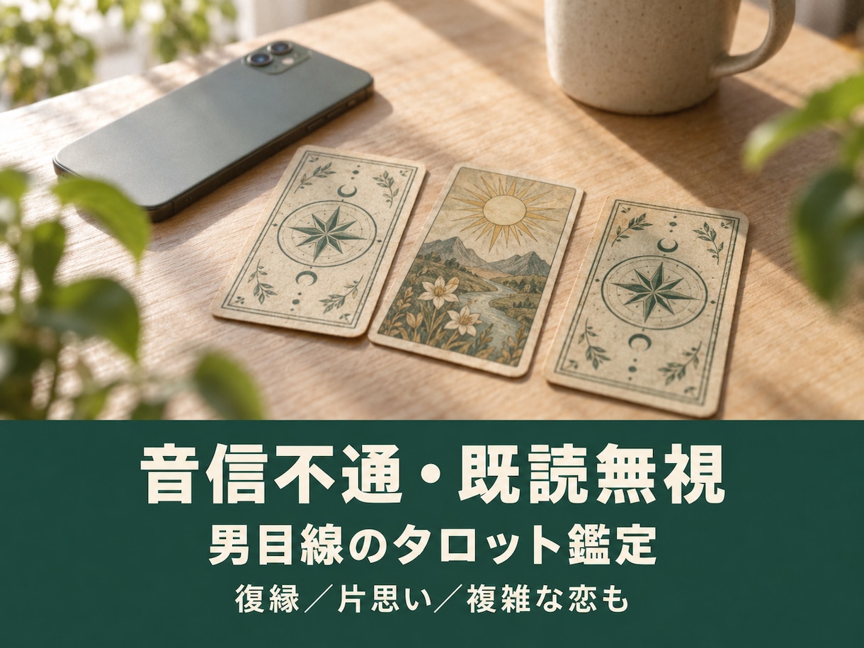音信不通と既読無視の本音を男目線で視ます 復縁・片思い・複雑な恋も｜男目線のタロット鑑定 イメージ1