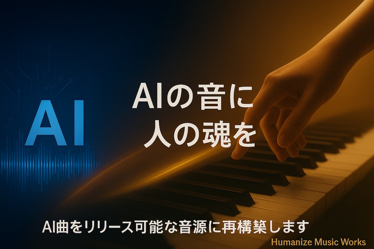 AIが作った曲を“リリース可能音源”に仕上げます DAWで再構築しTuneCore等で正式リリース可能な作品に イメージ1