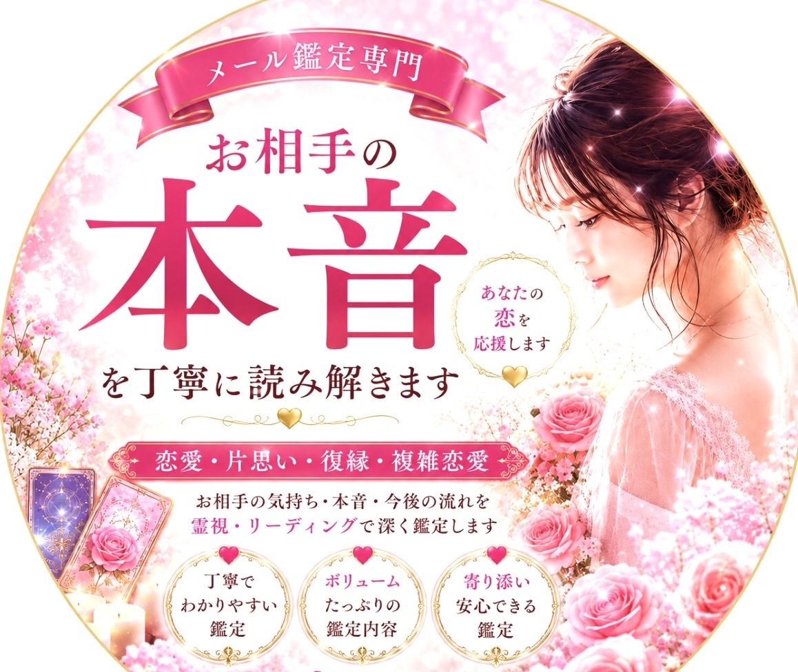 お相手が言葉にしない本音を丁寧に読み解きます 気持ちの変化や今後の流れをお伝えします イメージ1