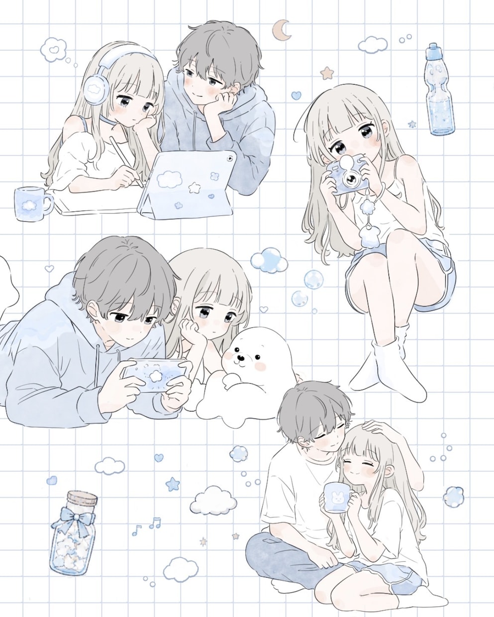ふんわり可愛い、淡色イラスト描きます ＊じぶんだけの可愛いSNSアイコンにしてみませんか＊ イメージ5