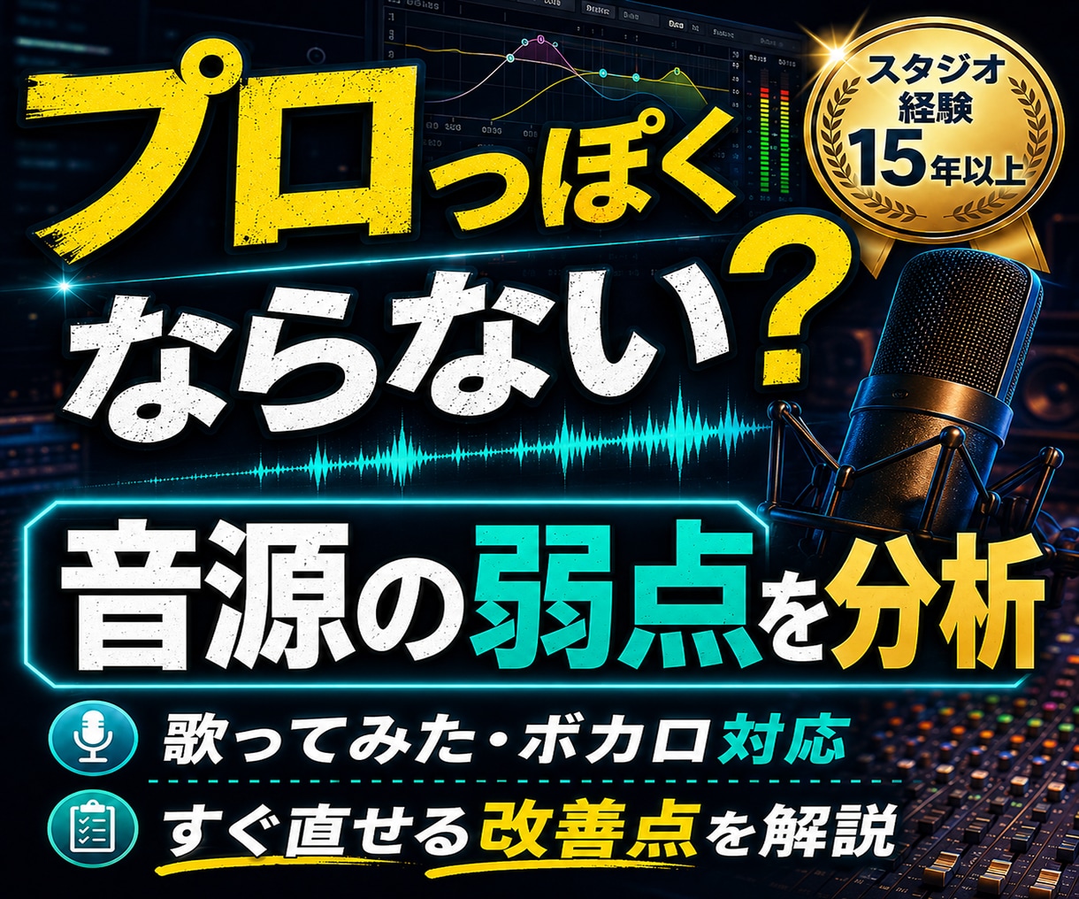 音源添削｜声が埋もれる・浮く原因を診断します 歌ってみた・ボカロ音源の改善点をプロ視点で具体的にアドバイス イメージ4