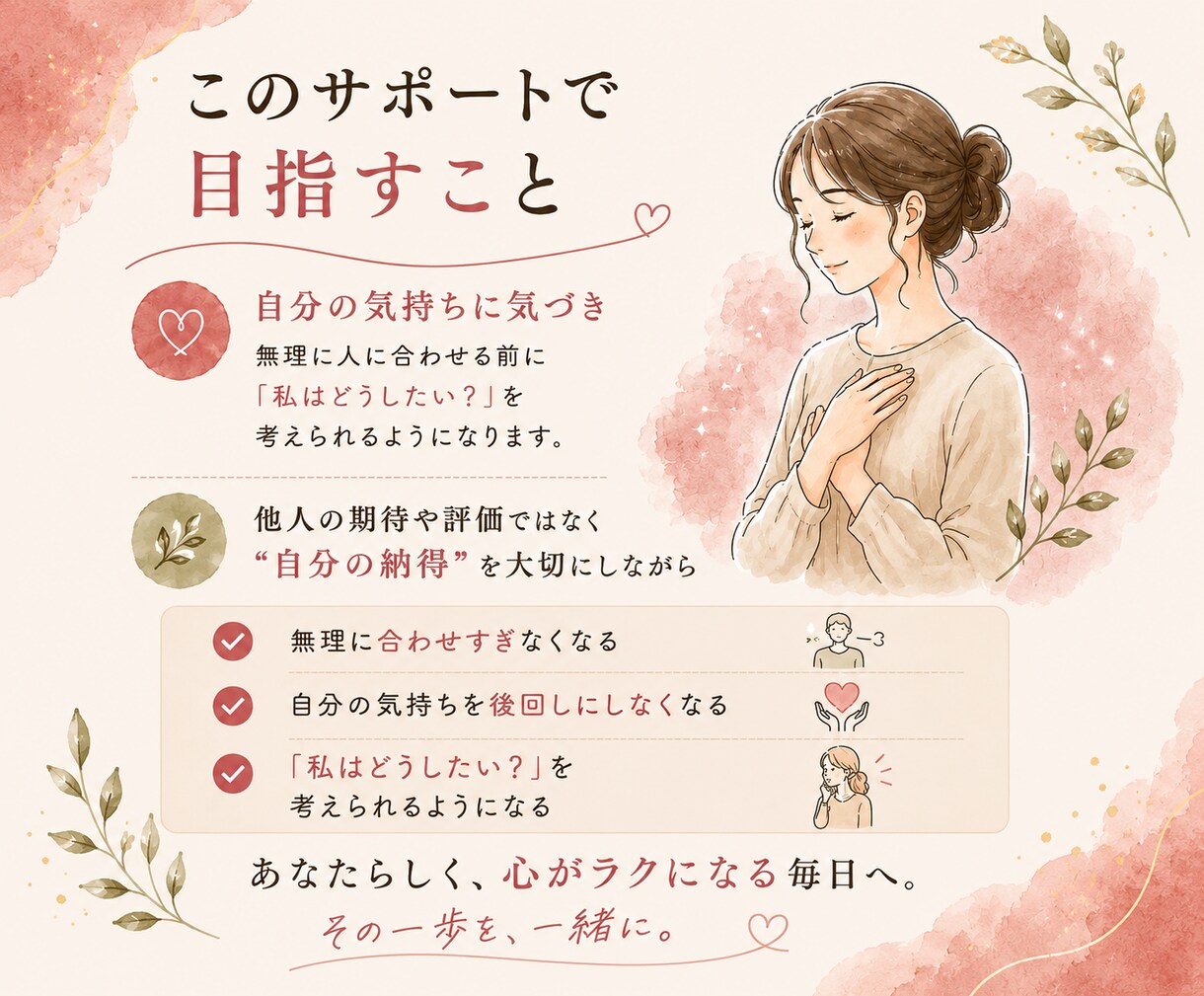 毎日しんどい/生きづらい/自己犠牲..お聴きします 人の顔色をうかがう、我慢癖、嫌われるのが怖い.. イメージ5
