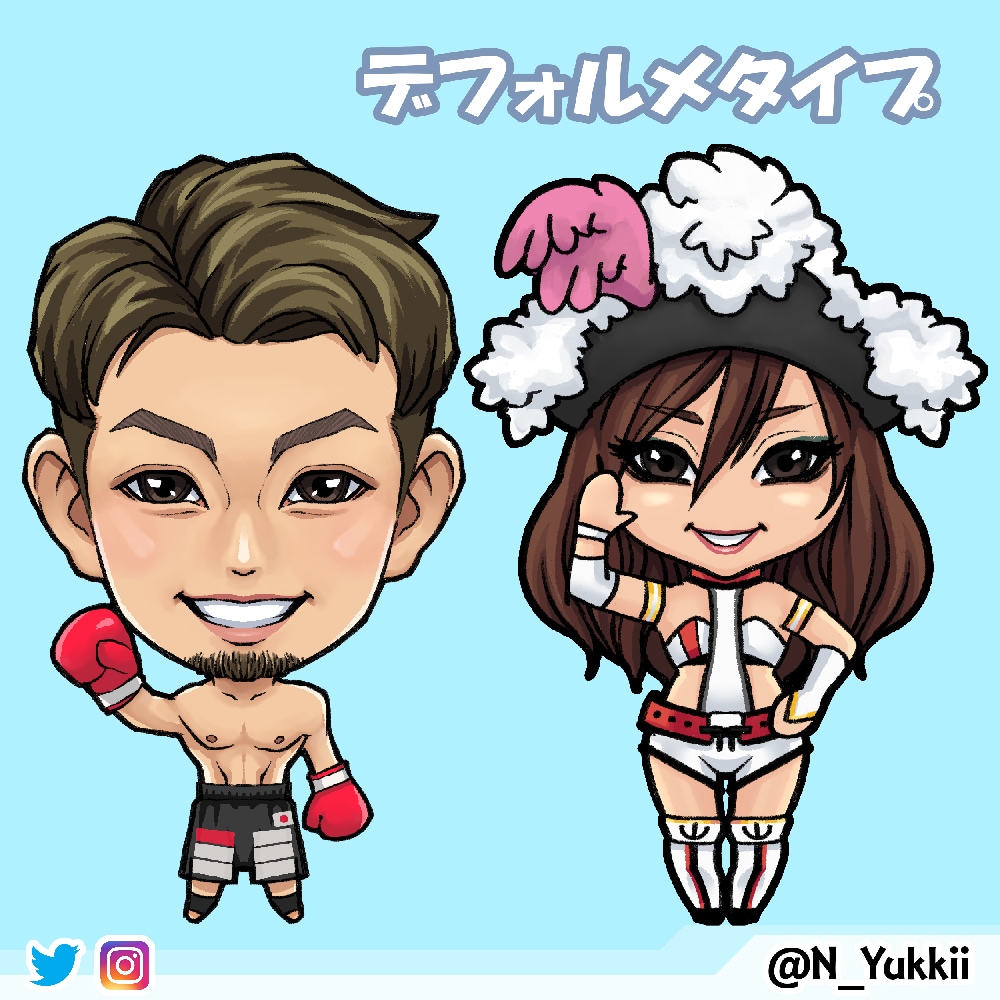 2頭身★好印象で可愛い全身似顔絵お描きします 商用利用可、名刺、各種SNSアイコン、グッズ制作 イメージ2