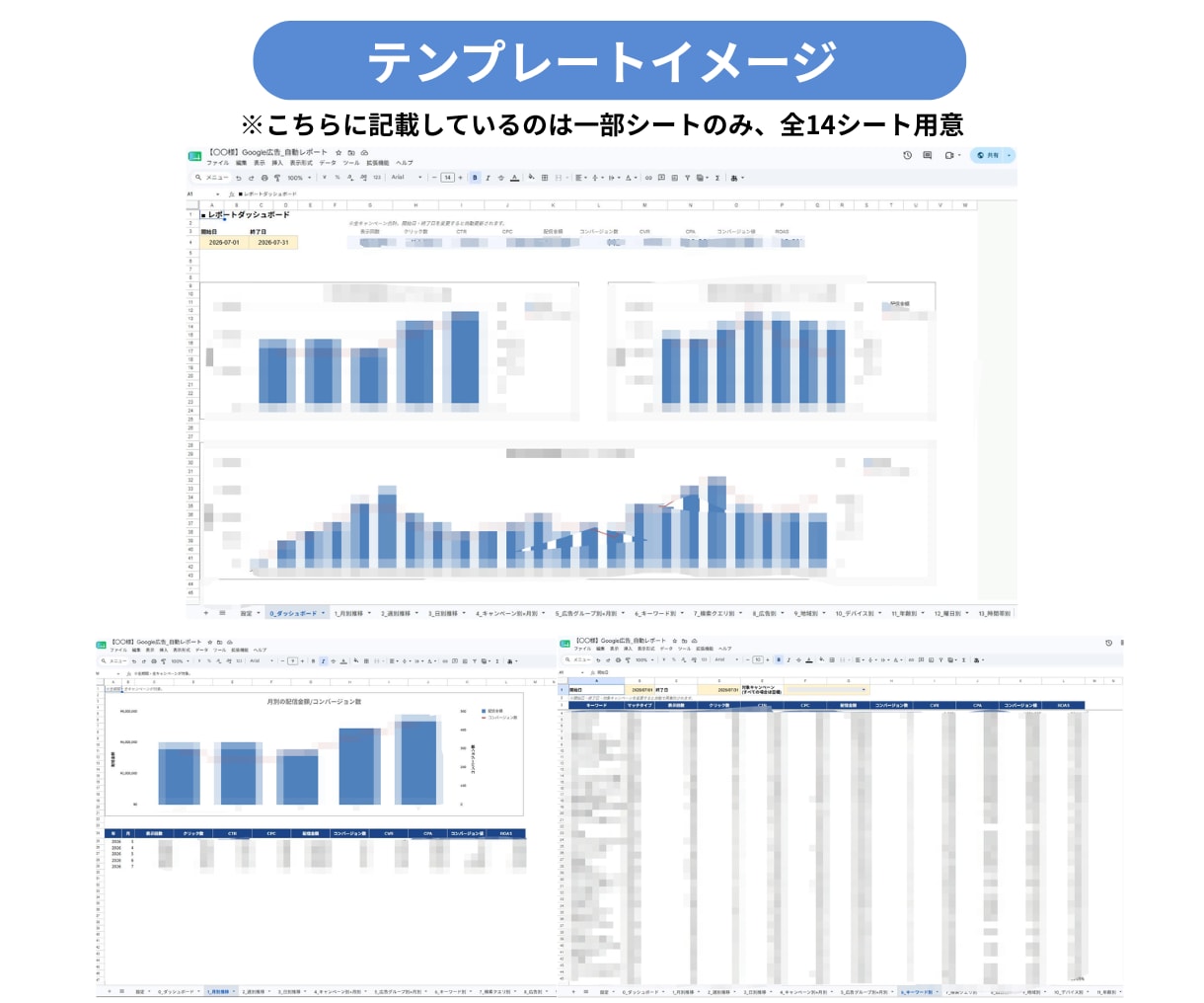 Google広告の13分析自動レポートを作成します ツール不要！誰でも使えるスクリプト連携のレポートテンプレート イメージ5