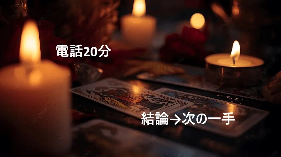 電話20分で決めます 相手の本音＋次の一手（送る文面・タイミングまで） イメージ1