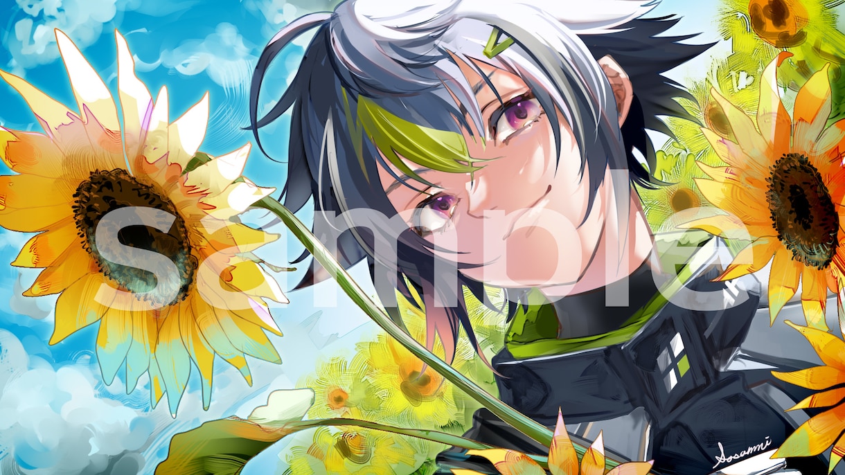 サムネ・アイコン・ヘッダー等のイラスト描きます キャラクターに合わせてオーダーメイドでお花盛りできます！ イメージ8