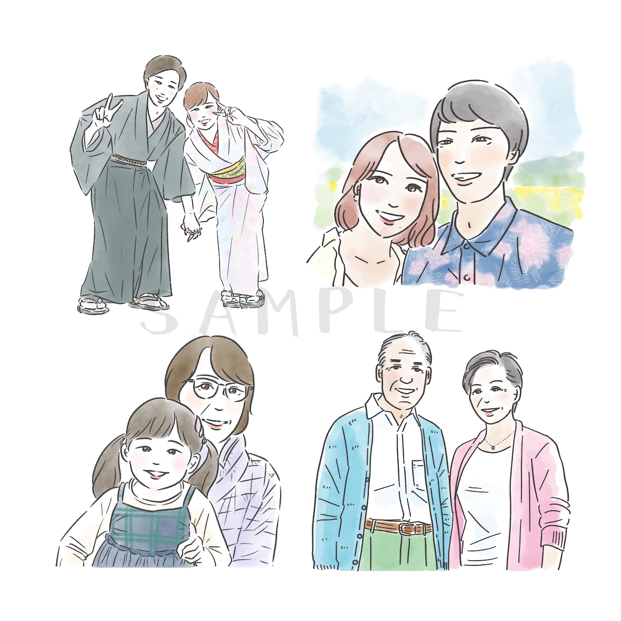 お写真をもとに、優しい雰囲気の似顔絵を描きます ペーパーアイテム、プレゼント、名刺やSNSのアイコンなどに イメージ4