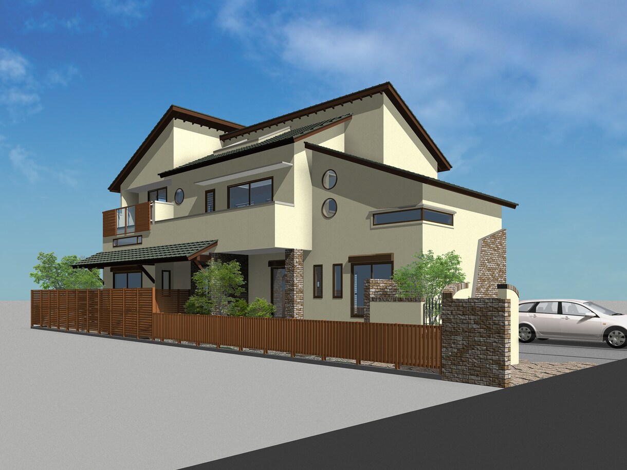 打合せに適した住宅の外観パースを作成します 建築士による実際の品番でのパターン出しに対応します！ イメージ6