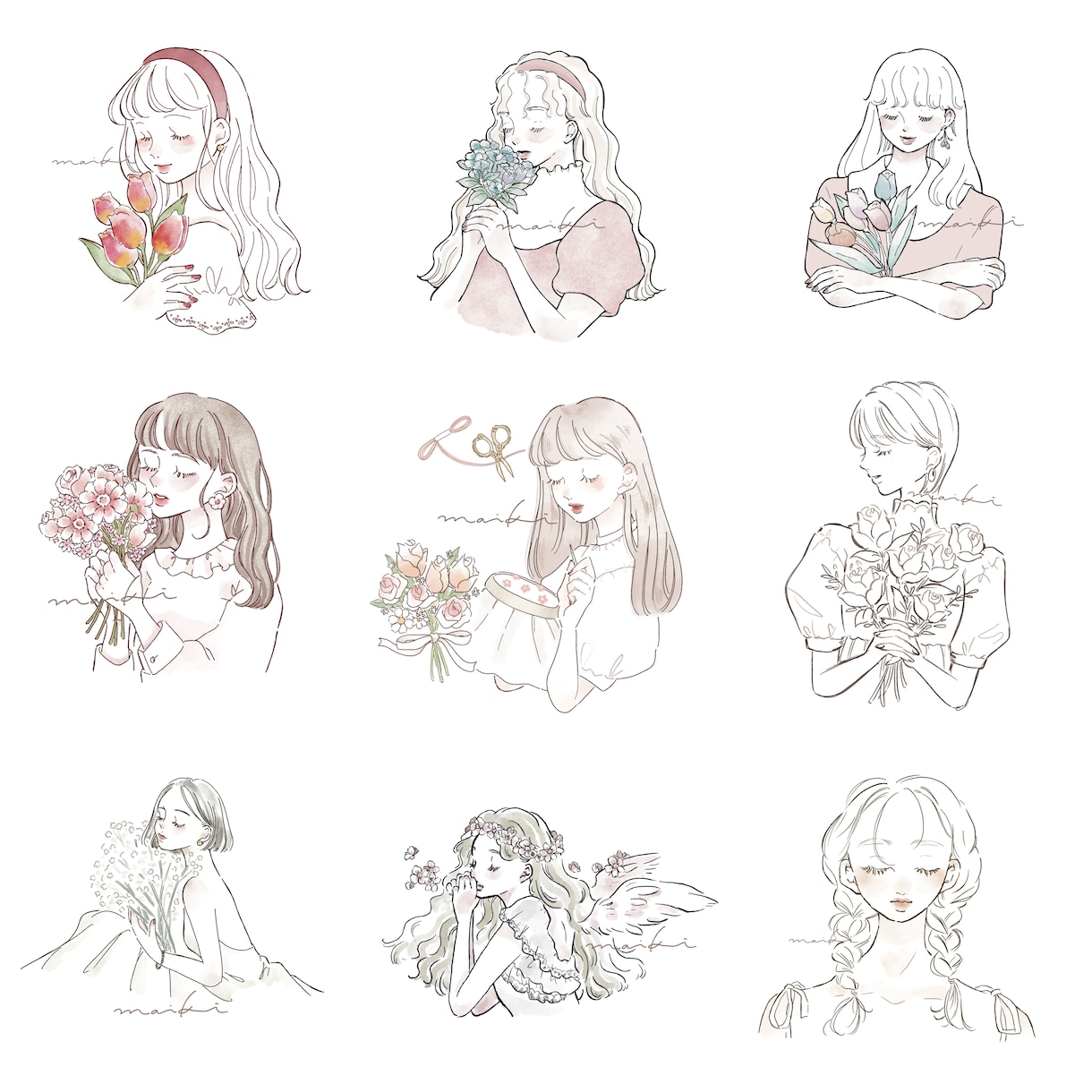 線画と淡色のイラスト描きます 優しく柔らかい雰囲気を伝えます イメージ4