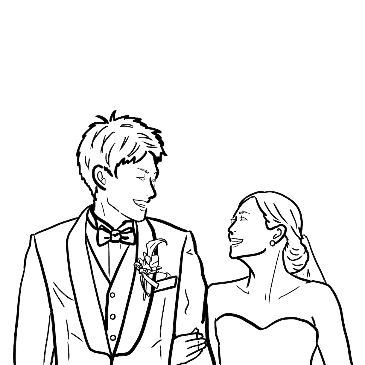 結婚式や思い出の写真などを描きます あなた用のイラストを描きます。 イメージ4