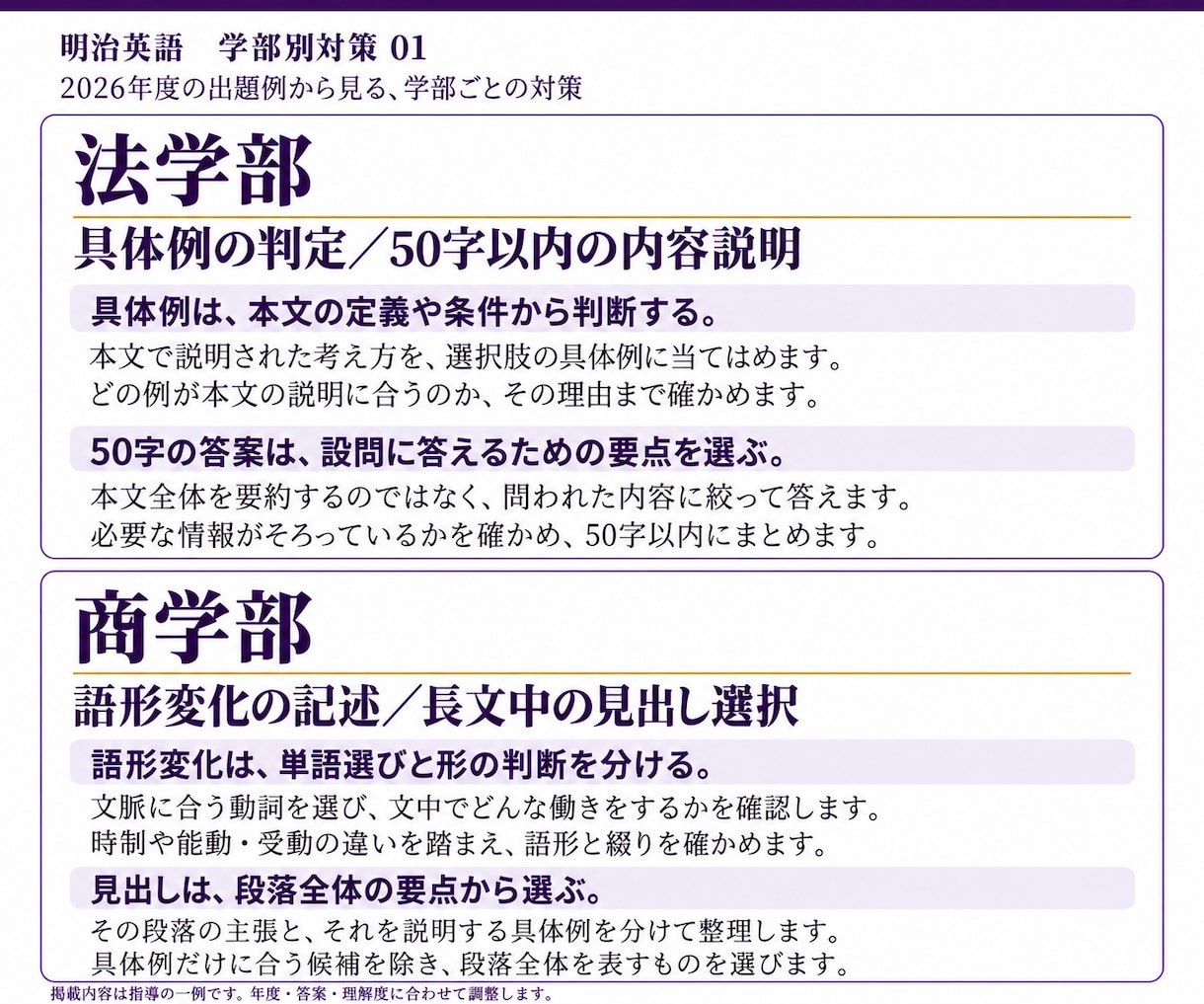 明治大学の英語過去問を一対一で丁寧に解説します 絶対、明治！一文の構造から、設問の根拠まで イメージ3
