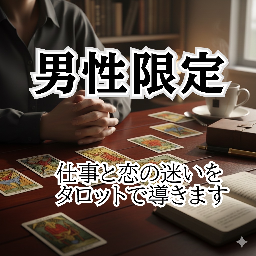 男性限定｜恋と仕事の迷いをカードで導きます 片思い・復縁も対応し未来を示す イメージ1