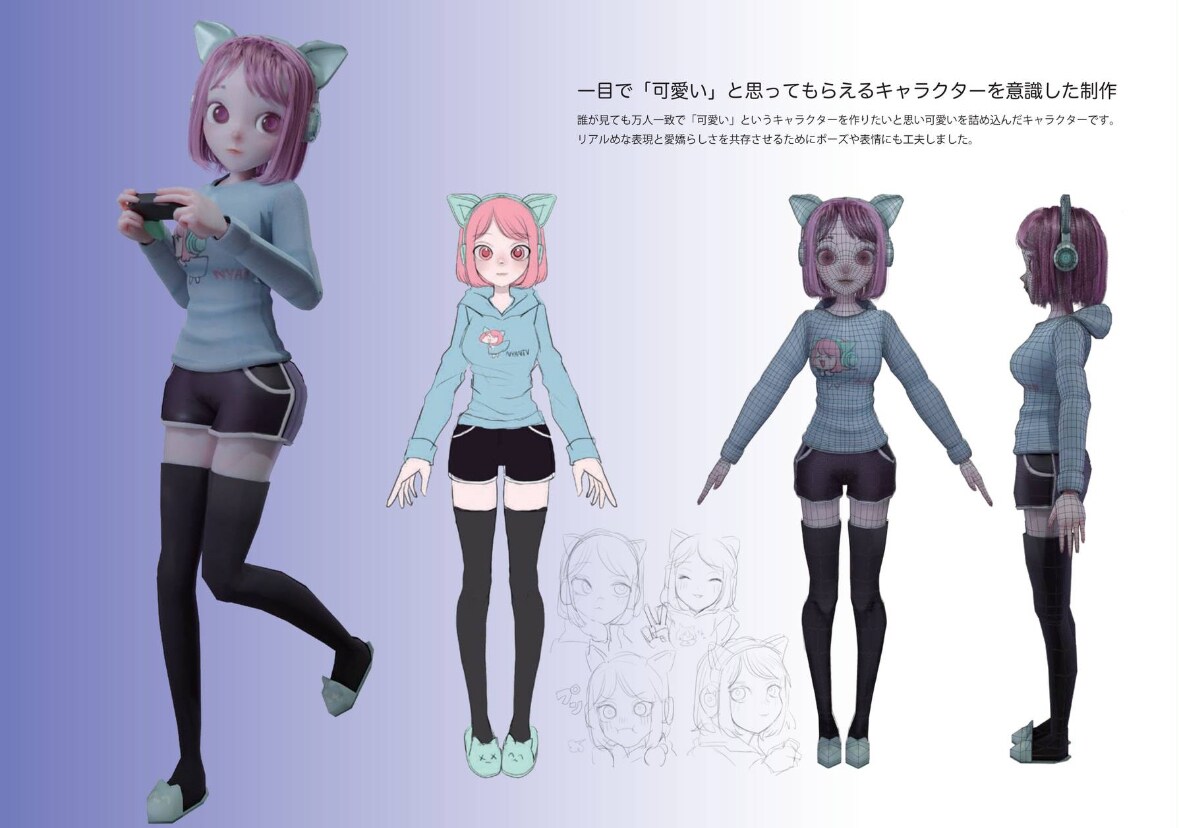 プロがオリキャラのデザイン考案+モデリングします あなただけのオリジナルキャラクターを2dと3dで制作！ イメージ3
