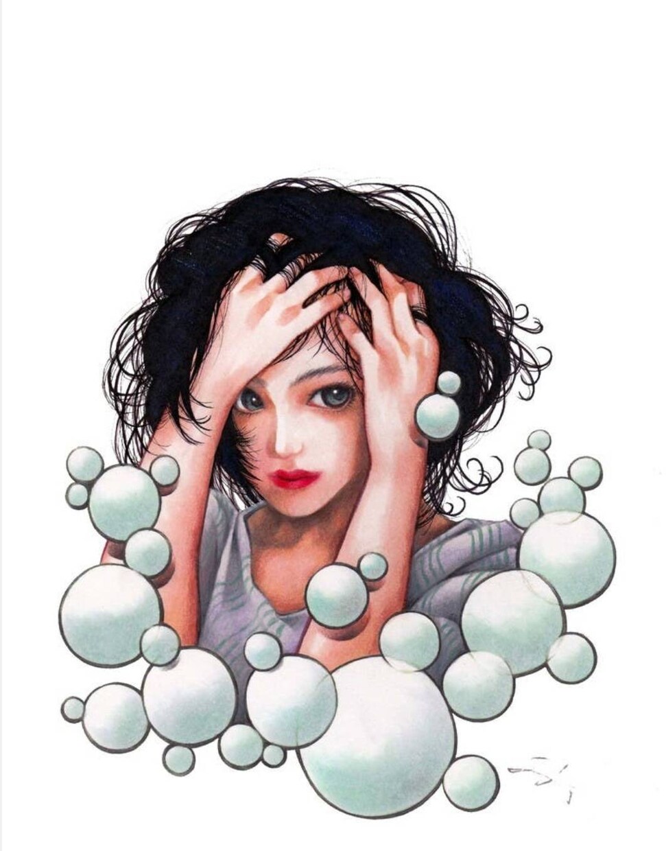 アナログ手描イラスト作成します 人物を中心に手描きならではの質感を楽しむ イメージ1