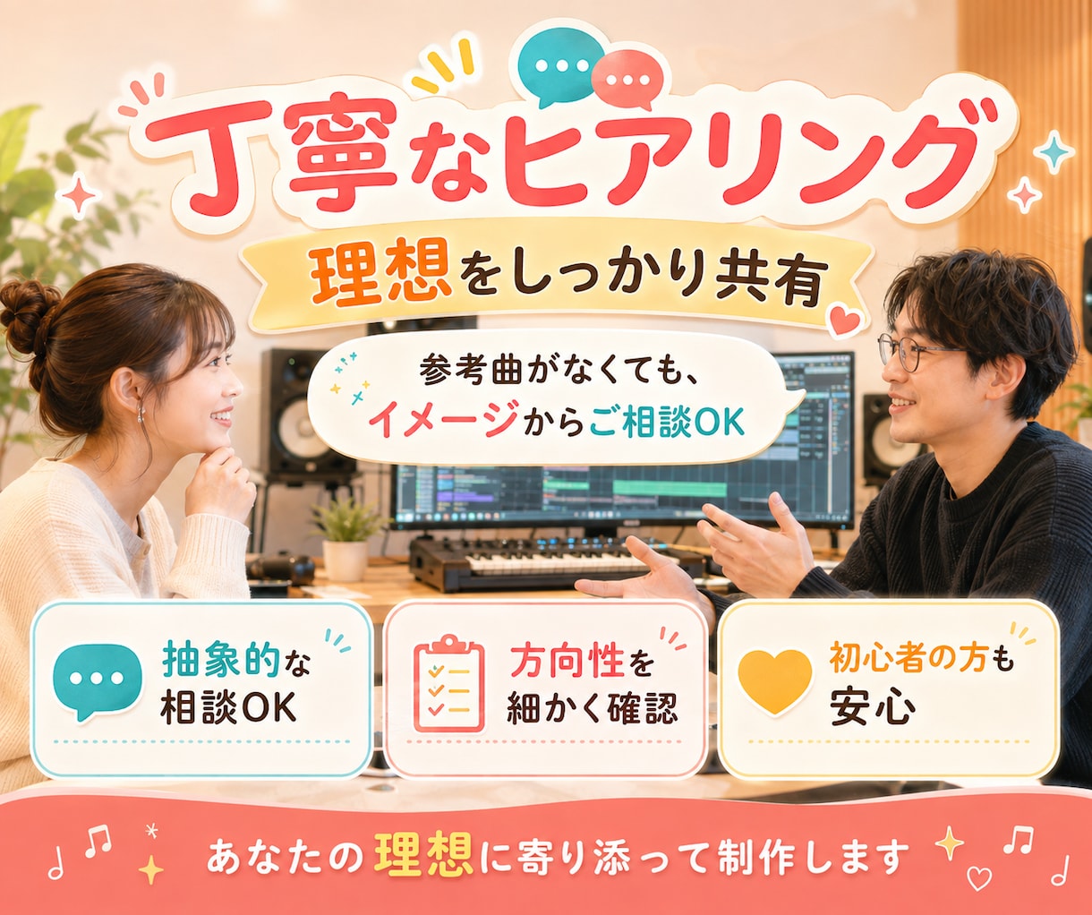 チャート上位のプロデューサが作曲編曲します 15年の作曲経験で、どんな音楽ジャンル、要望にも応えます。 イメージ6