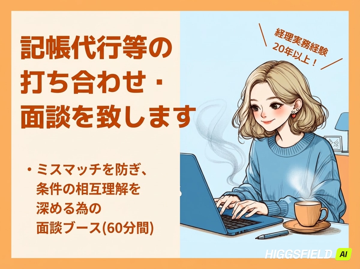 記帳代行等の打ち合わせ・面談を致します ミスマッチを防ぎ、条件の相互理解を深める為の面談ブース イメージ1