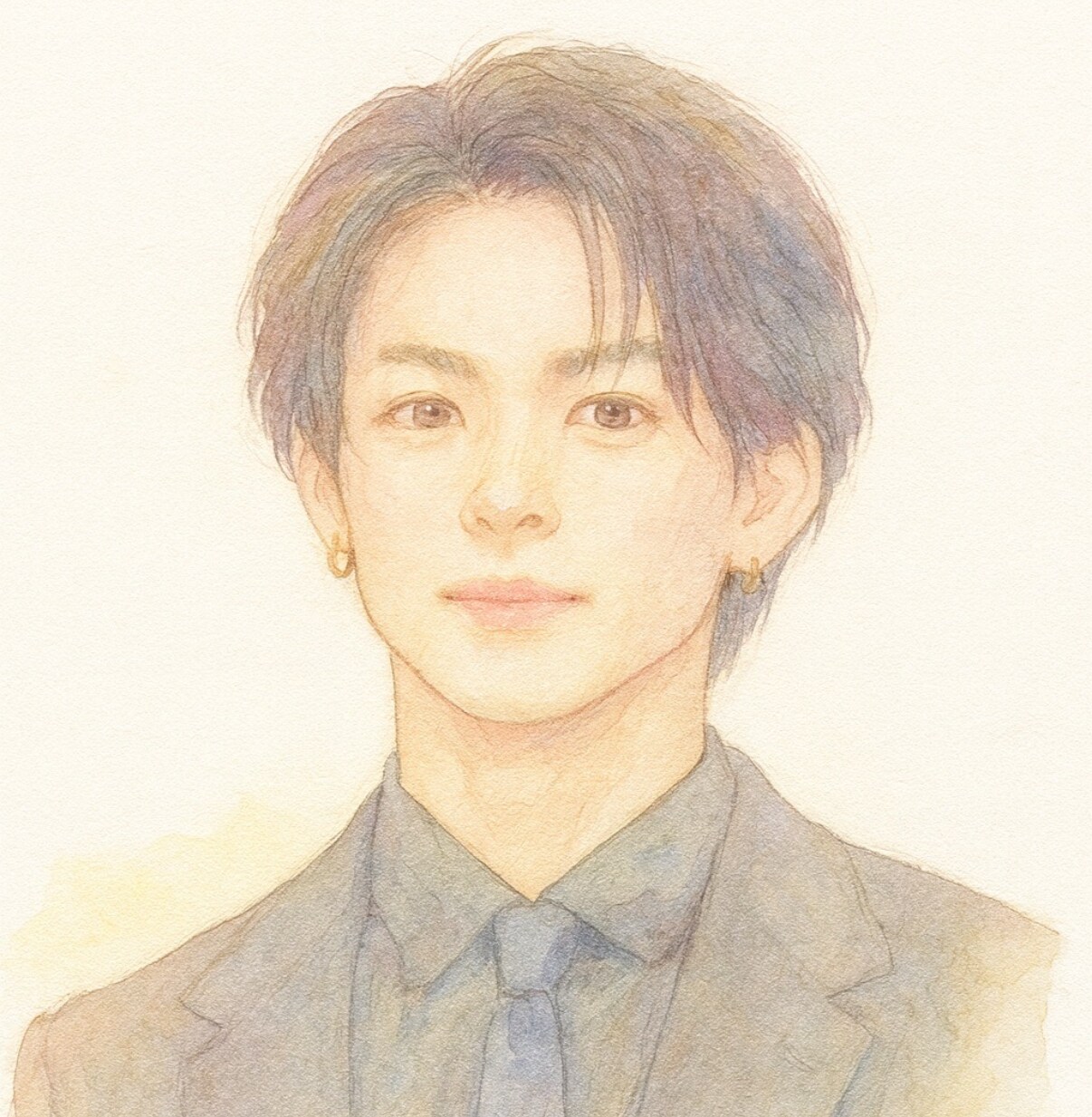 水彩タッチでふんわり優しい似顔絵を制作します 記念日、プレゼント、アイコンなどに イメージ2
