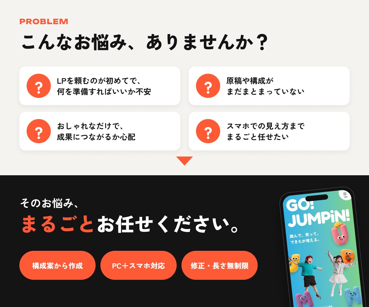 売れる導線を設計し、印象に残るLPをデザインします 構成からPC・スマホまで一貫対応｜修正・長さ無制限 イメージ2