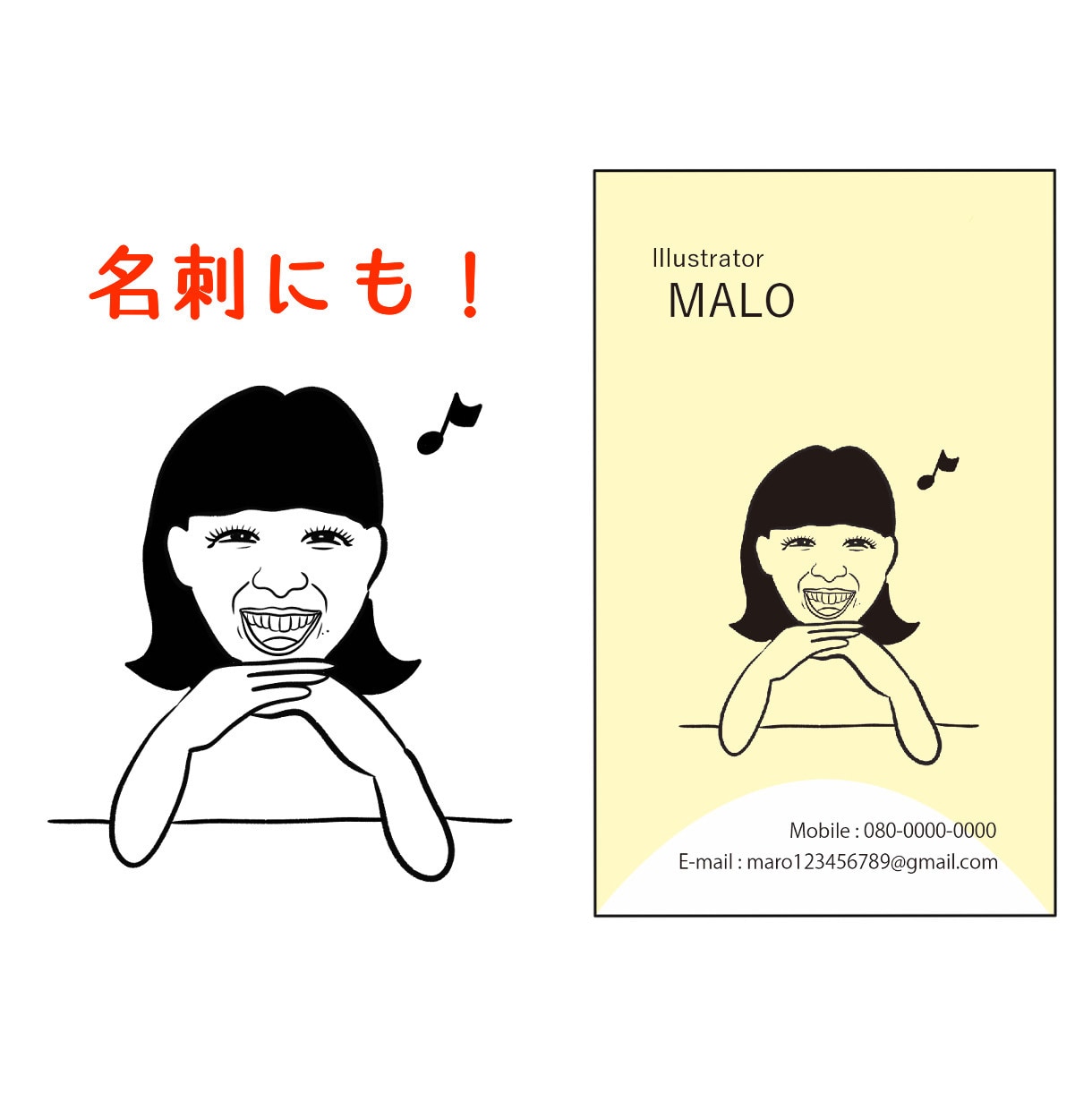 モノクロ似顔絵作成いたします 名刺やHP、SNSのアイコンにも！背景色、一言文字入れも可 イメージ2