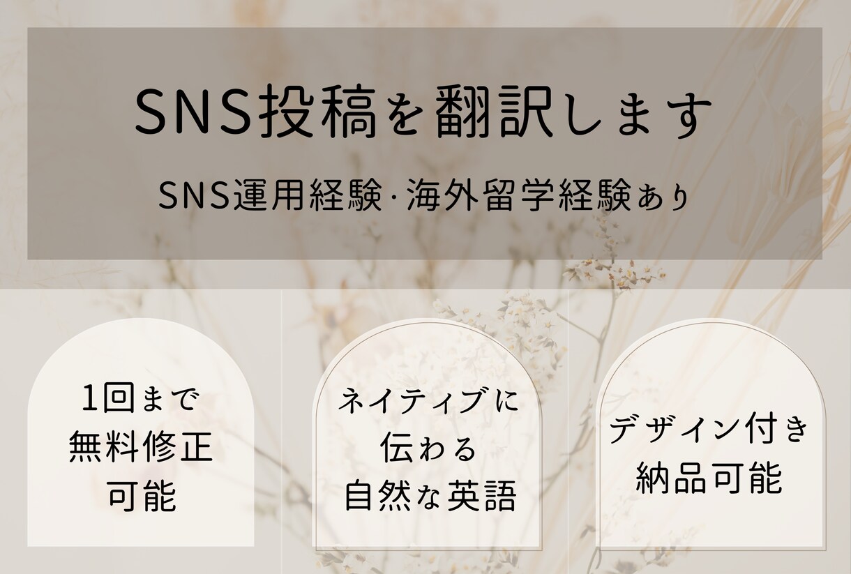 SNS投稿を英語に翻訳します SNS運用経験、海外留学経験あり・デザイン付きも可能 イメージ1