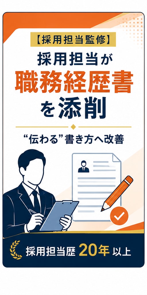 採用担当目線で伝わる職務経歴書に添削します 現役の採用担当が”刺さる”職歴書に添削 イメージ1