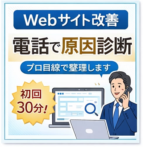 Webサイトで成果が出ない原因診断します 【Webサイト改善】成果が出ない原因をプロ目線で診断します イメージ1