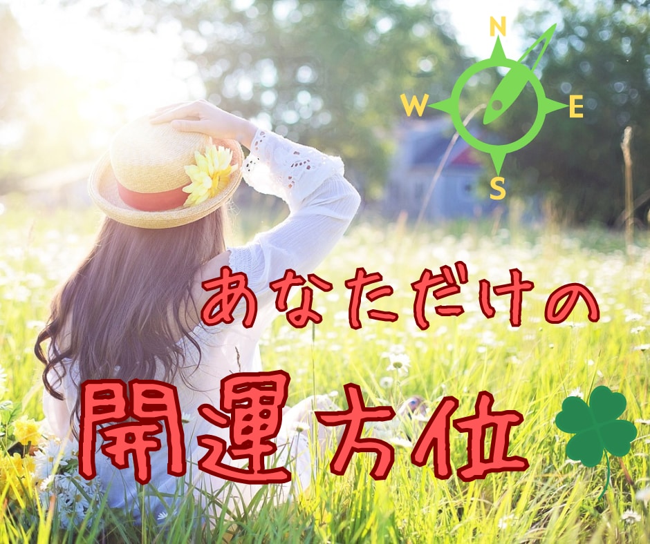 運気を上げよう！あなただけの開運方位を伝えます 恋愛運・金運・仕事運など10項目それぞれの運気UPの方角☆ イメージ1