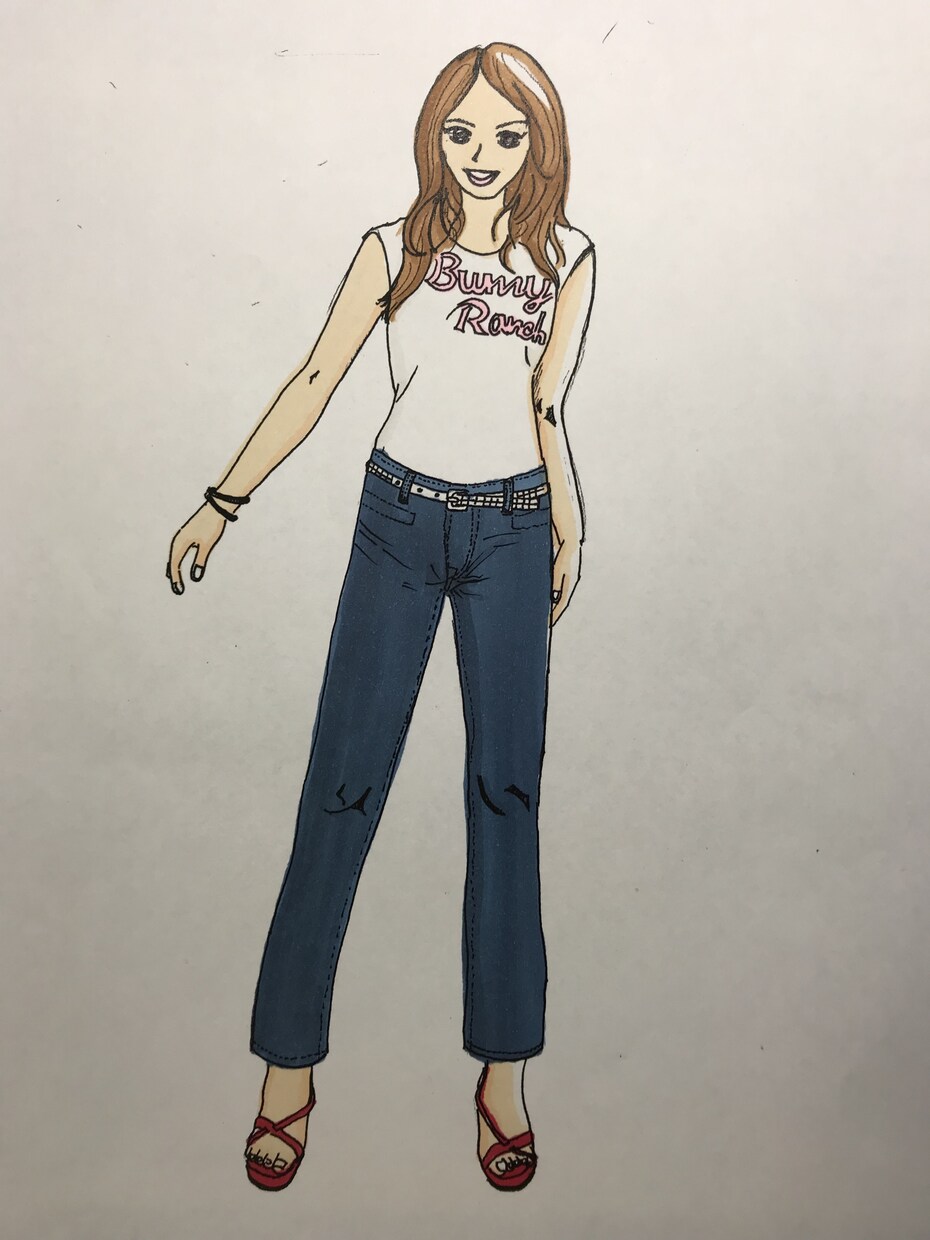 自分で描いたオリジナルキャラクターの絵を売ります オリジナルキャラクター　女の子　座り イメージ3