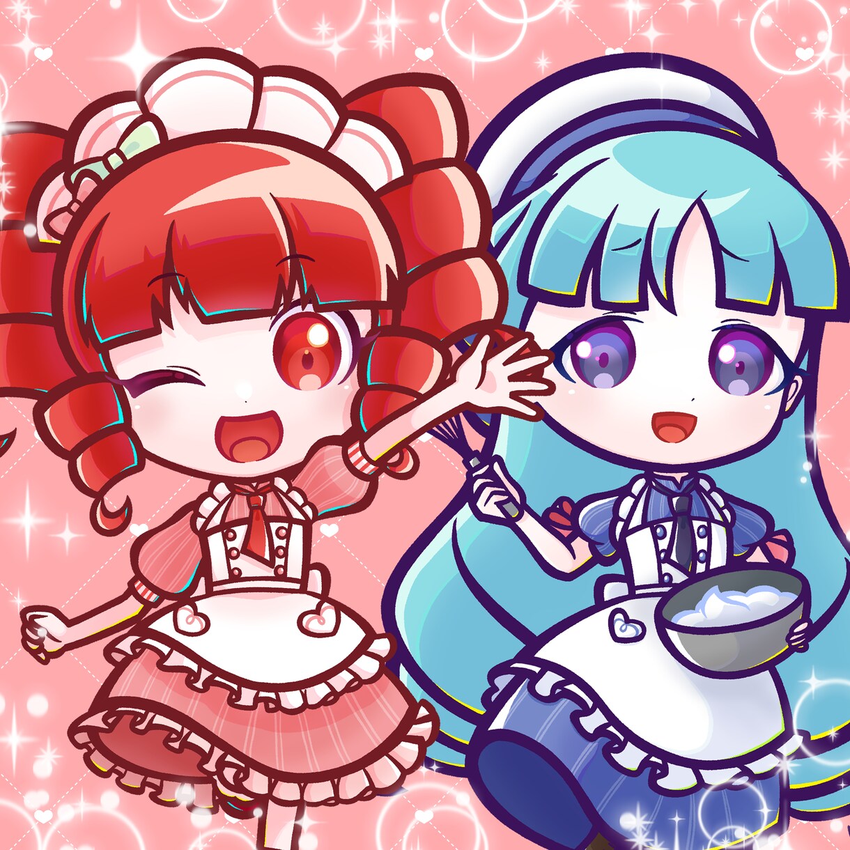 ポップで元気!!カラフルで可愛いミニキャラ描きます ステッカーやアクリルのグッズに最適。アイコン用も対応可能 イメージ1