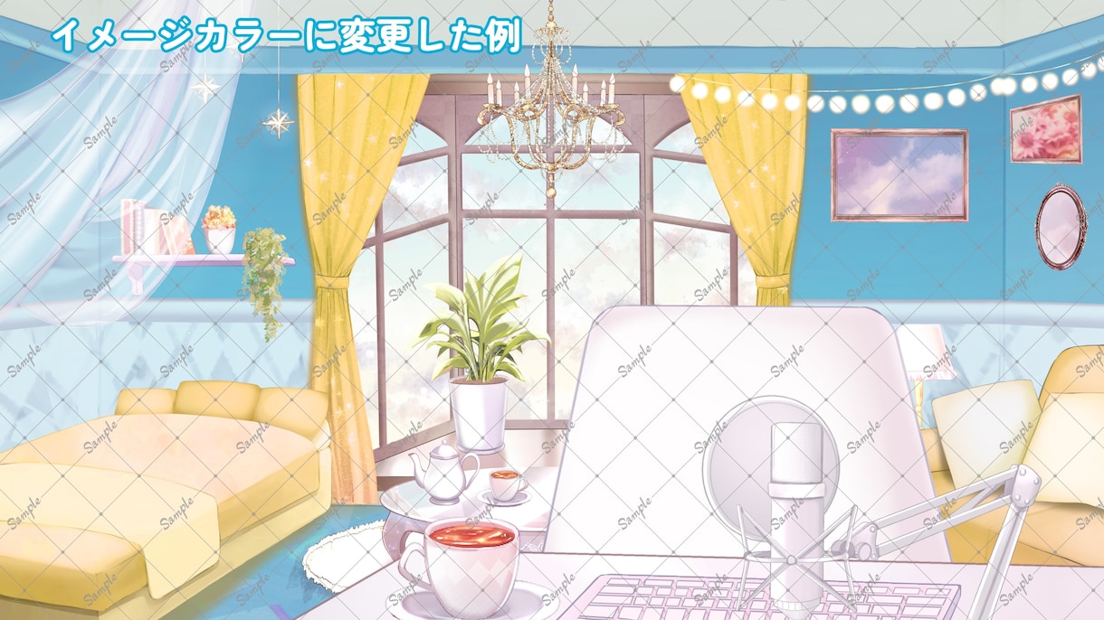 セミオーダーでVTuber向け配信部屋を制作します 色変更・削除・追加OK！安価でイメージに合うお部屋を提供！ イメージ4
