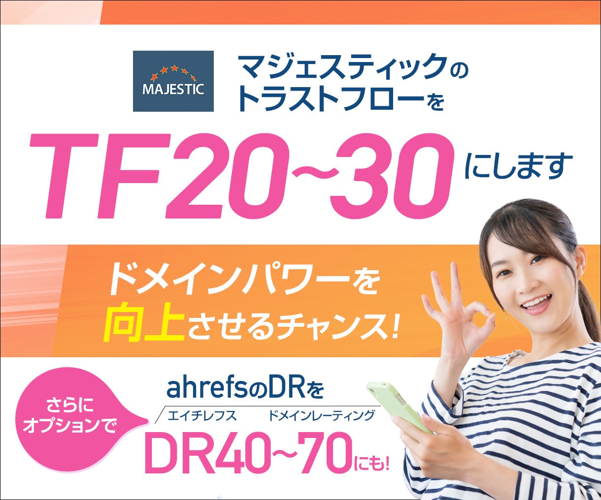 MajesticのTFを30以上にします ドメインパワーをトップサイトと同じレベルに イメージ1