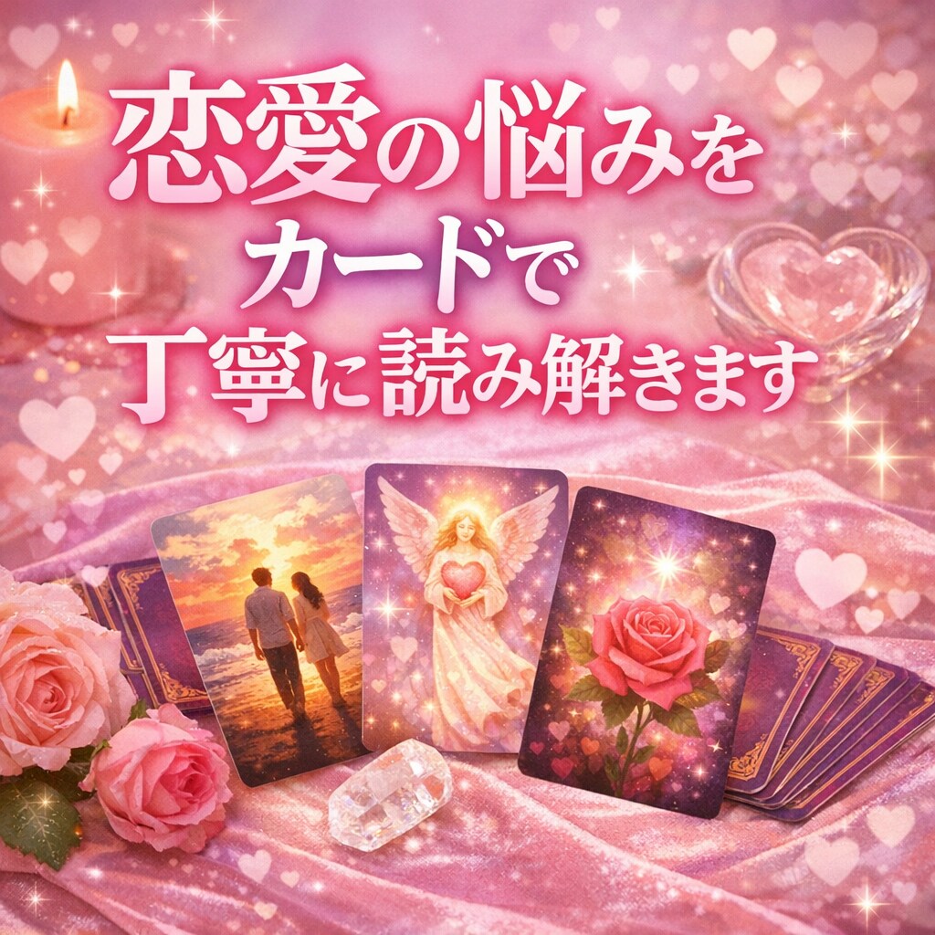 恋愛の悩みをカードで丁寧に読み解きまます 不安な気持ちを整理して、今の流れを見ます イメージ1