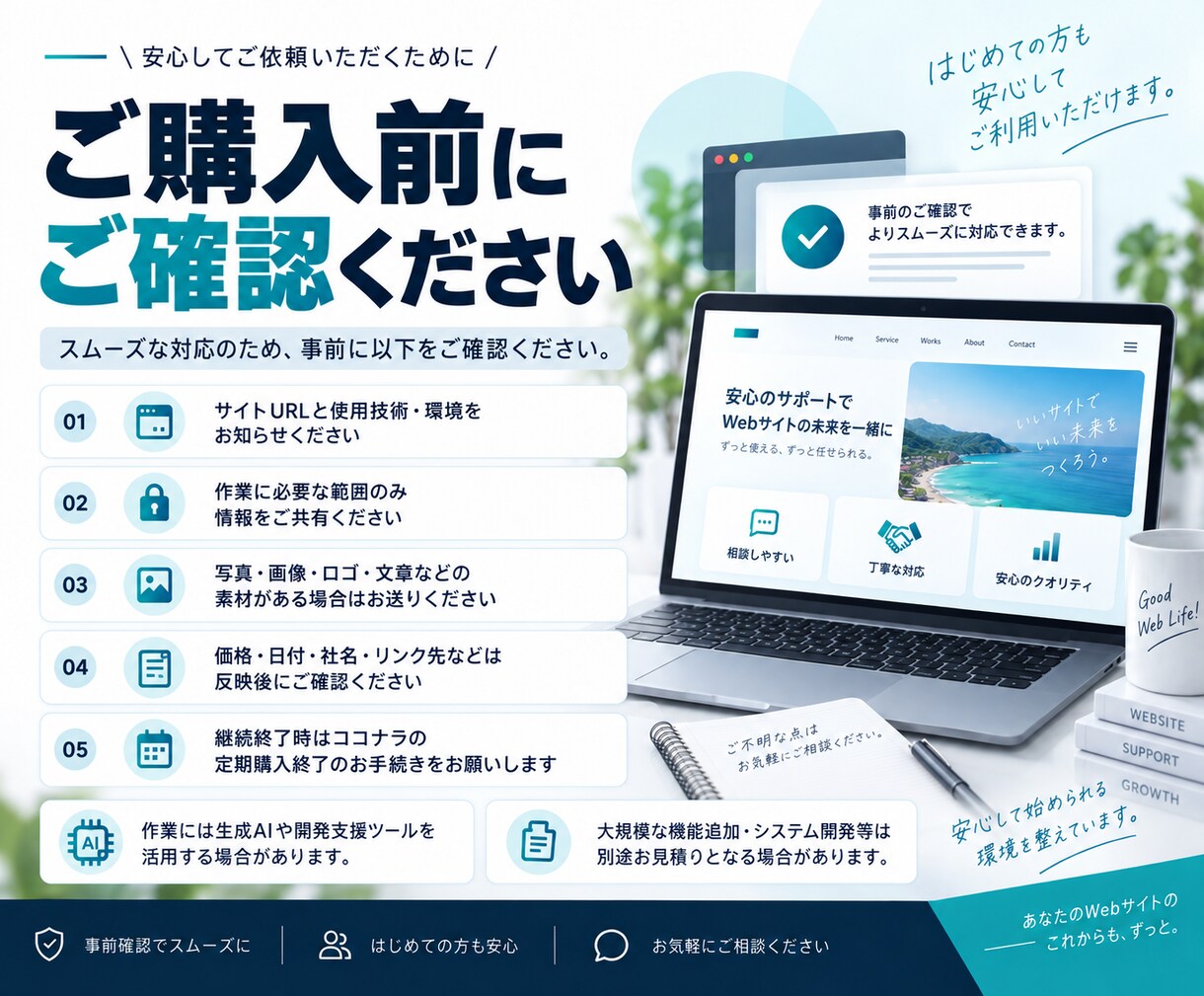AIでWebサイトの更新・運用を毎月代行します AIでコード修正から機能追加まで継続サポート イメージ6