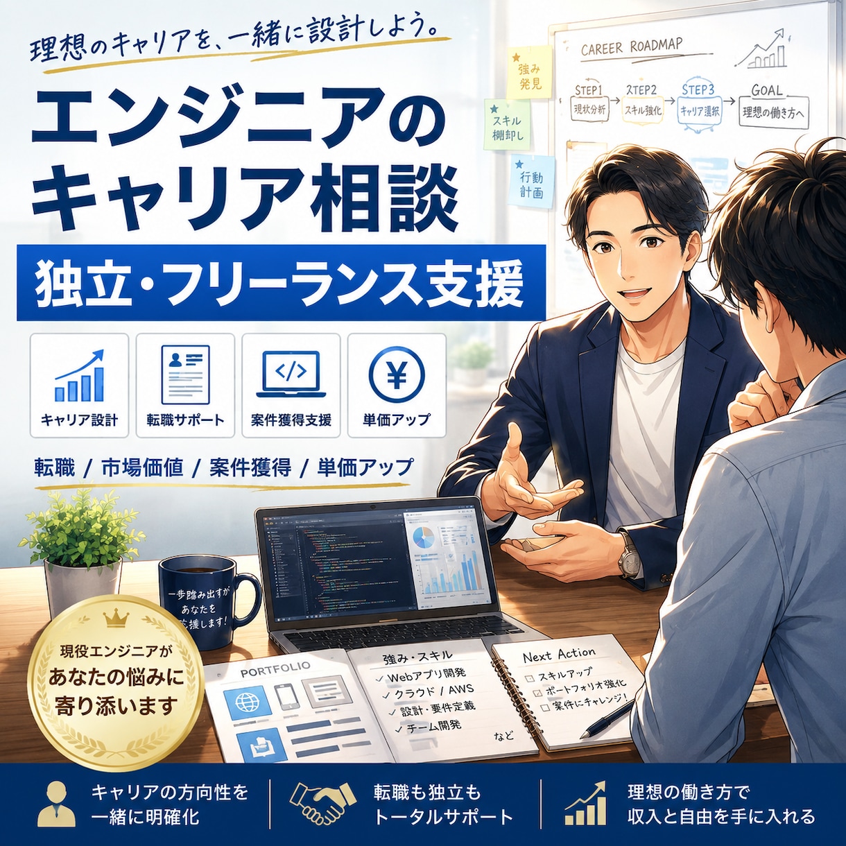 エンジニアのキャリア相談にのります あなたのキャリア形成をサポートします イメージ1