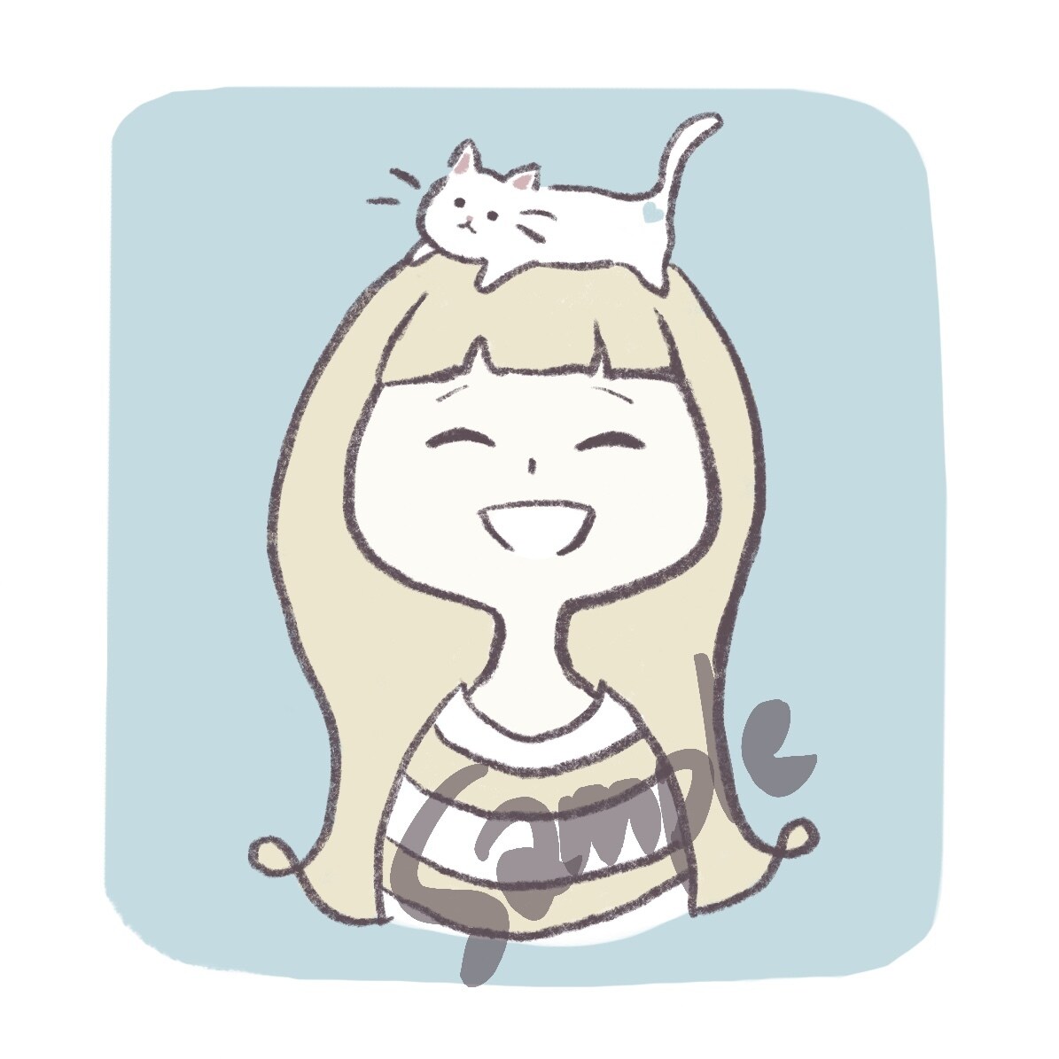 ねこ、かぶりませんか？ゆるふわイラストお描きします アイコンや挿絵に！ねこかぶっちゃう可愛いイラストお描きします イメージ6