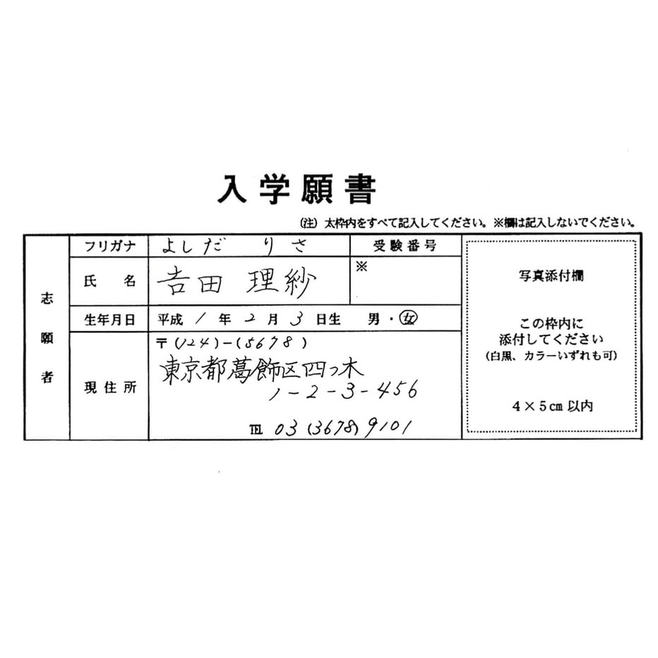 入園願書・入学願書の代筆します 幼稚園から大学までに必要な願書や履歴書の代筆を承っております イメージ2