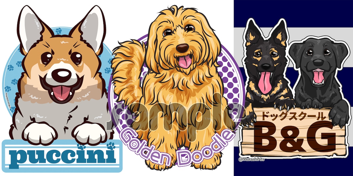 ペットや動物のポップなイラスト描きます 印刷向きの解像度（350dpi他）でイラストを提供します イメージ4