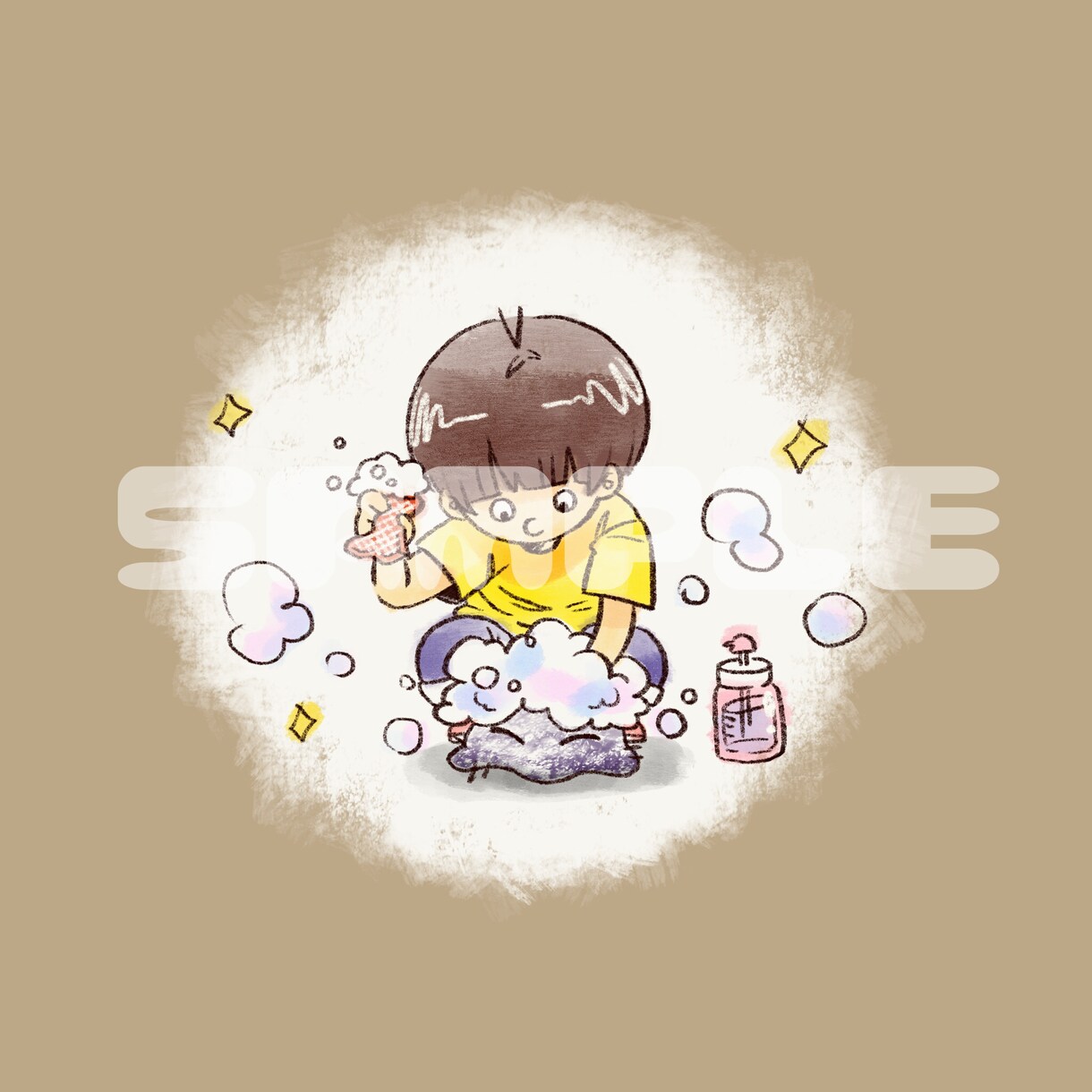 フルカラーで安い☆ミニキャラほんわか似顔絵描きます 組み合わせ自由☆最短即日納品☆SNS用のアイコンにどうぞ♪ イメージ5