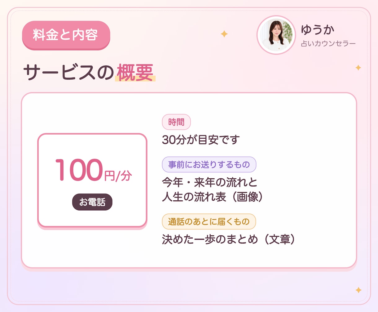占い×コーチング｜お電話30分で次の一歩を決めます 声だけでOK。キャンサータロットで読み、行動まで決めます イメージ2