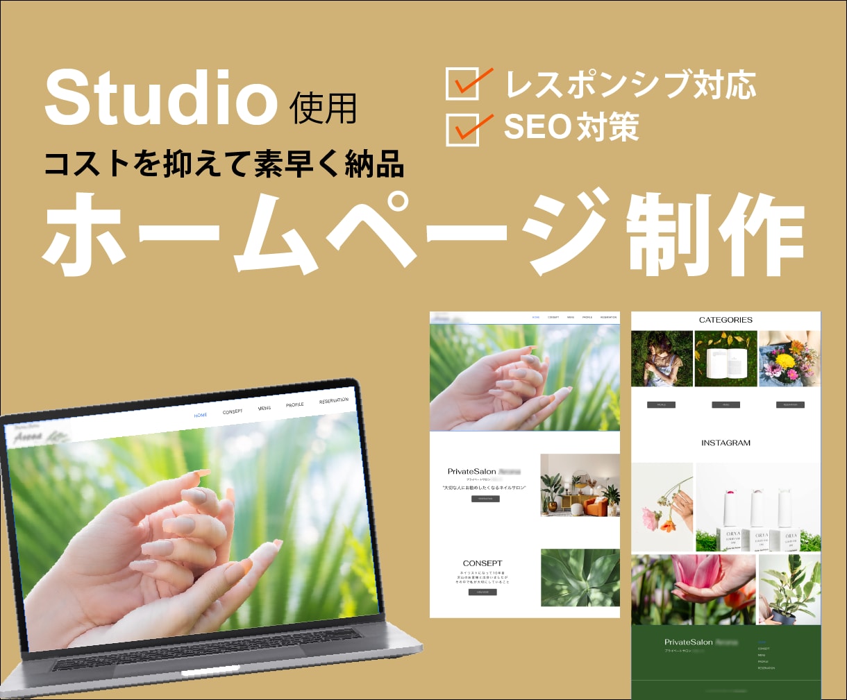 コストを抑え素早く納品ホームページを制作します ノーコードツールStudioを使用 イメージ1