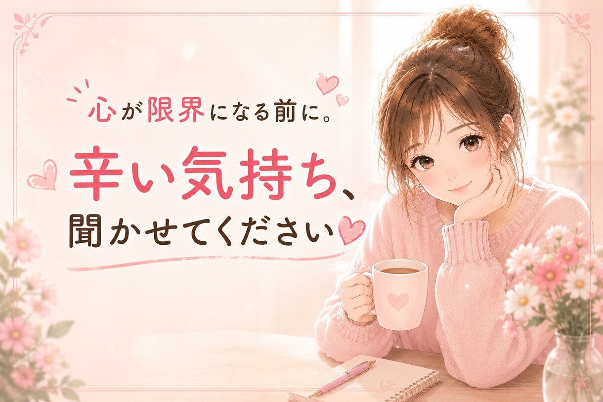 心が限界になる前に。辛いお気持ちお聞きします 1人で抱え込まないで。ゆっくりお話しください◡̈♥︎ イメージ2
