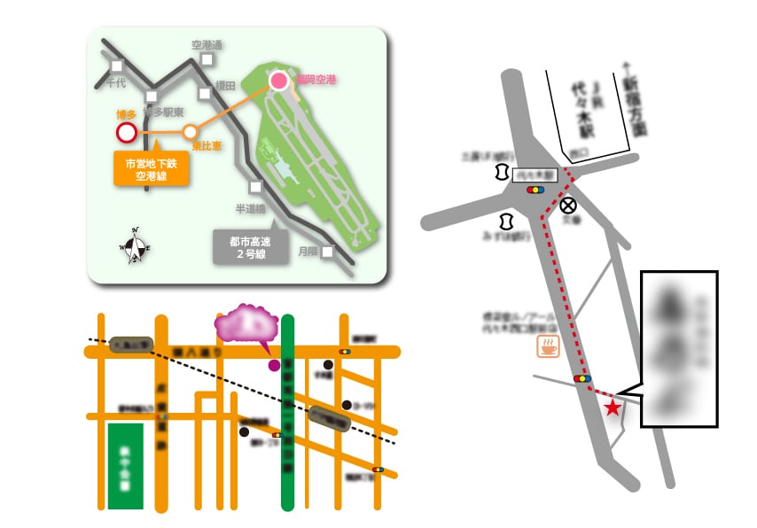 分かりやすい地図データ作成します HPやチラシ、名刺等に記載する地図のデータを作成します。 イメージ3