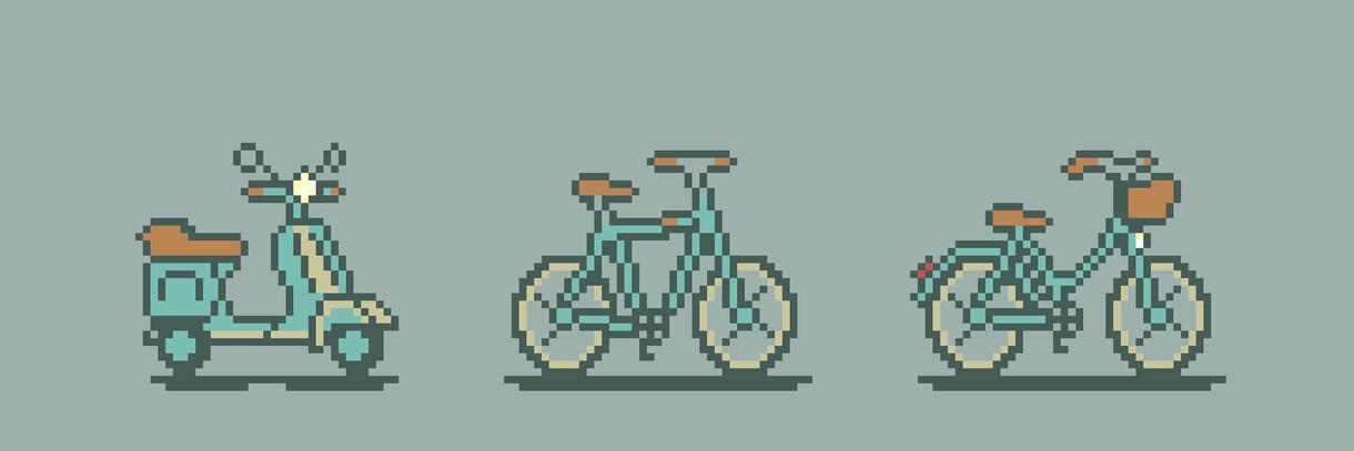 お好きな乗り物をドット絵で描きます シンプルでかわいい、レトロゲーム風の乗り物ドット絵 イメージ2