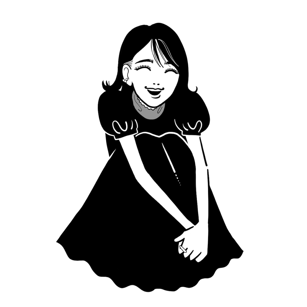 オシャレでシンプルな似顔絵描きます ほんのり似てるモノクロのシンプルな似顔絵が得意です イメージ3
