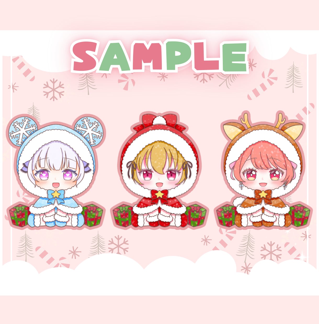 かわいいクリスマスSD制作します ✧商用利用込み✧温かみのあるほっぺとキラキラ目デザイン！ イメージ6
