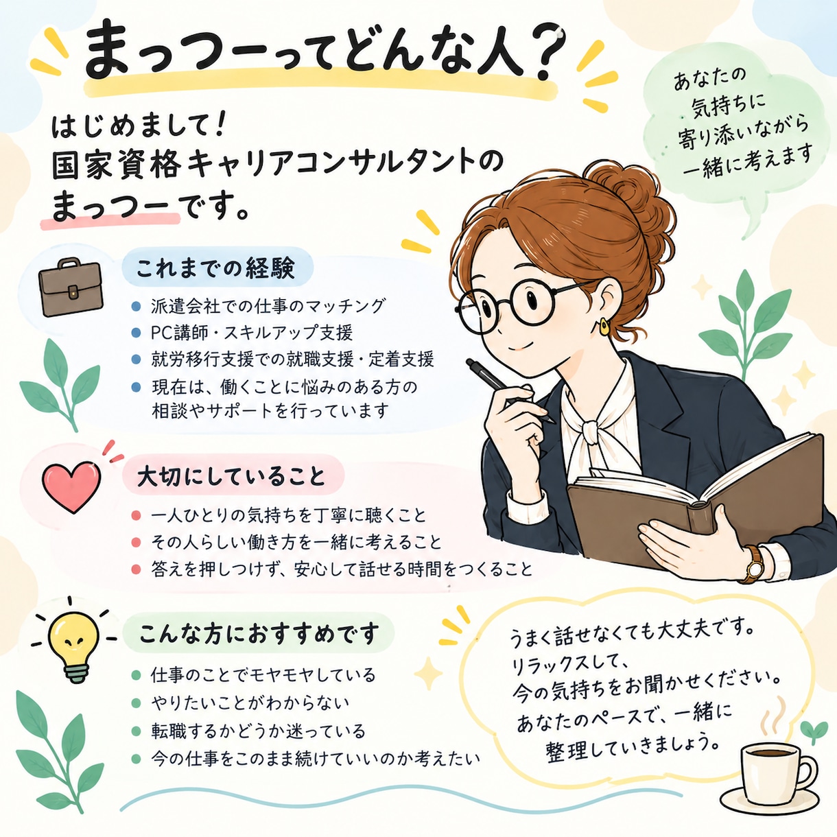 仕事の「このままでいい？」を一緒に整理します 20代30代の仕事のモヤモヤを一緒に言葉にします イメージ5